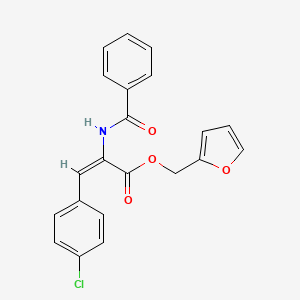molecular formula C21H16ClNO4 B4584985 furan-2-ylmethyl (E)-2-benzamido-3-(4-chlorophenyl)prop-2-enoate 