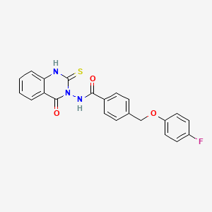molecular formula C22H16FN3O3S B4584989 4-[(4-FLUOROPHENOXY)METHYL]-N-[4-OXO-2-SULFANYL-3(4H)-QUINAZOLINYL]BENZAMIDE 