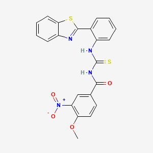molecular formula C22H16N4O4S2 B4585066 N-{[2-(1,3-benzothiazol-2-yl)phenyl]carbamothioyl}-4-methoxy-3-nitrobenzamide 