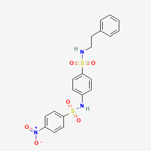 molecular formula C20H19N3O6S2 B4585180 4-NITRO-N-{4-[(PHENETHYLAMINO)SULFONYL]PHENYL}-1-BENZENESULFONAMIDE 