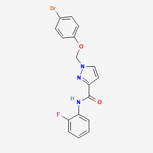 molecular formula C17H13BrFN3O2 B4585196 1-[(4-BROMOPHENOXY)METHYL]-N~3~-(2-FLUOROPHENYL)-1H-PYRAZOLE-3-CARBOXAMIDE 