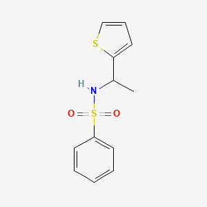 molecular formula C12H13NO2S2 B4585231 N-[1-(thiophen-2-yl)ethyl]benzenesulfonamide 
