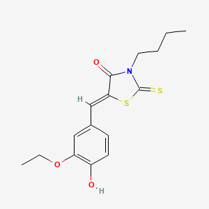 molecular formula C16H19NO3S2 B4585290 (5Z)-3-butyl-5-(3-ethoxy-4-hydroxybenzylidene)-2-thioxo-1,3-thiazolidin-4-one 