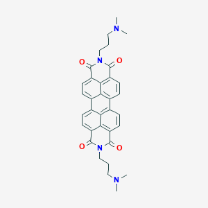 molecular formula C34H32N4O4 B045854 7,18-Bis[3-(dimethylamino)propyl]-7,18-diazaheptacyclo[14.6.2.22,5.03,12.04,9.013,23.020,24]hexacosa-1(23),2,4,9,11,13,15,20(24),21,25-decaene-6,8,17,19-tetrone CAS No. 117901-97-0