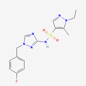 molecular formula C15H17FN6O2S B4585405 1-ETHYL-N~4~-[1-(4-FLUOROBENZYL)-1H-1,2,4-TRIAZOL-3-YL]-5-METHYL-1H-PYRAZOLE-4-SULFONAMIDE 