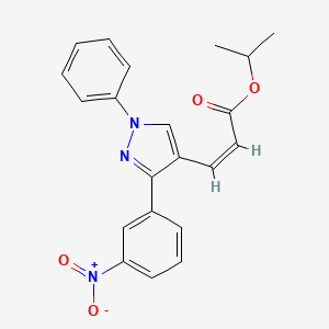molecular formula C21H19N3O4 B4585457 propan-2-yl (Z)-3-[3-(3-nitrophenyl)-1-phenylpyrazol-4-yl]prop-2-enoate 