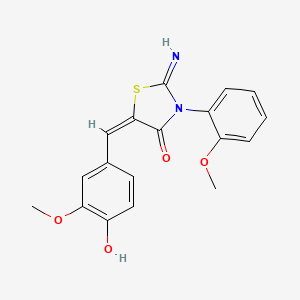 molecular formula C18H16N2O4S B4585461 (5E)-5-[(4-hydroxy-3-methoxyphenyl)methylidene]-2-imino-3-(2-methoxyphenyl)-1,3-thiazolidin-4-one CAS No. 6527-45-3