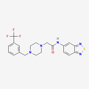 molecular formula C20H20F3N5OS B4585495 N-(2,1,3-BENZOTHIADIAZOL-5-YL)-2-{4-[3-(TRIFLUOROMETHYL)BENZYL]-1-PIPERAZINYL}ACETAMIDE 