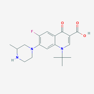 B045855 1-tert-Butyl-6-fluoro-7-(3-methyl-piperazin-1-yl)-4-oxo-1,4-dihydro-quinoline-3-carboxylic acid CAS No. 116163-02-1