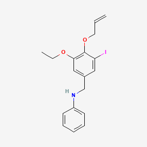 molecular formula C18H20INO2 B4585599 N-[(3-ethoxy-5-iodo-4-prop-2-enoxyphenyl)methyl]aniline 