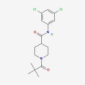 molecular formula C17H22Cl2N2O2 B4585615 N-(3,5-dichlorophenyl)-1-(2,2-dimethylpropanoyl)piperidine-4-carboxamide 