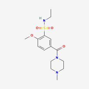 molecular formula C15H23N3O4S B4585699 N-ethyl-2-methoxy-5-[(4-methylpiperazin-1-yl)carbonyl]benzenesulfonamide 