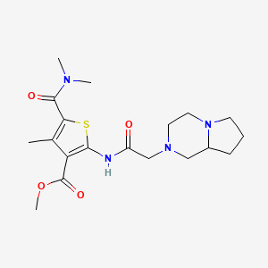 molecular formula C19H28N4O4S B4585775 methyl 5-(dimethylcarbamoyl)-2-[(hexahydropyrrolo[1,2-a]pyrazin-2(1H)-ylacetyl)amino]-4-methylthiophene-3-carboxylate 