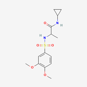 molecular formula C14H20N2O5S B4585839 N-cyclopropyl-N~2~-[(3,4-dimethoxyphenyl)sulfonyl]alaninamide 
