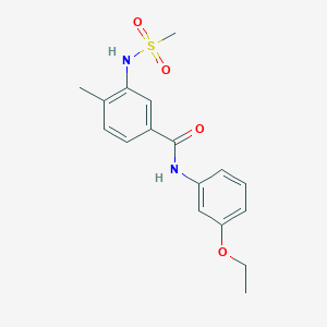 molecular formula C17H20N2O4S B4585852 N-(3-ethoxyphenyl)-4-methyl-3-[(methylsulfonyl)amino]benzamide 