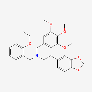 molecular formula C28H33NO6 B4585884 N-[2-(1,3-BENZODIOXOL-5-YL)ETHYL]-N-(2-ETHOXYBENZYL)-N-(3,4,5-TRIMETHOXYBENZYL)AMINE 