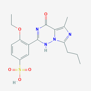 molecular formula C17H20N4O5S B045859 4-ethoxy-3-(5-methyl-4-oxo-7-propyl-1H-imidazo[5,1-f][1,2,4]triazin-2-yl)benzenesulfonic acid CAS No. 437717-43-6