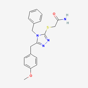 molecular formula C19H20N4O2S B4585902 2-[[4-Benzyl-5-[(4-methoxyphenyl)methyl]-1,2,4-triazol-3-yl]sulfanyl]acetamide 