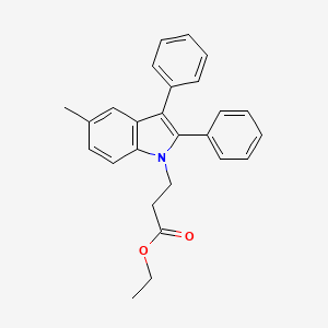 molecular formula C26H25NO2 B4585995 ethyl 3-(5-methyl-2,3-diphenyl-1H-indol-1-yl)propanoate 