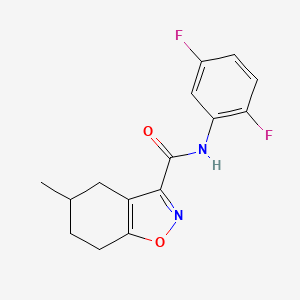 molecular formula C15H14F2N2O2 B4586008 N~3~-(2,5-DIFLUOROPHENYL)-5-METHYL-4,5,6,7-TETRAHYDRO-1,2-BENZISOXAZOLE-3-CARBOXAMIDE 