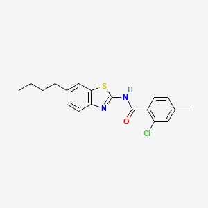 molecular formula C19H19ClN2OS B4586150 N-(6-butyl-1,3-benzothiazol-2-yl)-2-chloro-4-methylbenzamide 