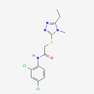 molecular formula C13H14Cl2N4OS B4586471 N-(2,4-dichlorophenyl)-2-[(5-ethyl-4-methyl-4H-1,2,4-triazol-3-yl)thio]acetamide 