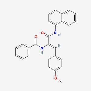 molecular formula C27H22N2O3 B4586477 N-[(Z)-1-(4-methoxyphenyl)-3-(naphthalen-1-ylamino)-3-oxoprop-1-en-2-yl]benzamide 