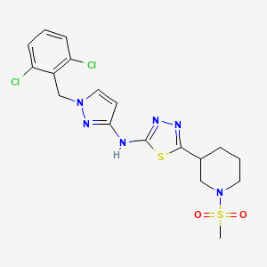 molecular formula C18H20Cl2N6O2S2 B4586665 N-[1-(2,6-DICHLOROBENZYL)-1H-PYRAZOL-3-YL]-N-{5-[1-(METHYLSULFONYL)-3-PIPERIDYL]-1,3,4-THIADIAZOL-2-YL}AMINE 