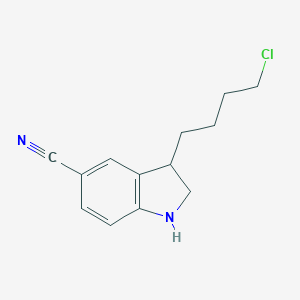 molecular formula C13H15ClN2 B045869 3-(4-chlorobutyl)-2,3-dihydro-1H-indole-5-carbonitrile CAS No. 816438-46-7