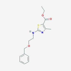 molecular formula C16H20N2O3S B458802 Ethyl 2-{[2-(benzyloxy)ethyl]amino}-4-methyl-1,3-thiazole-5-carboxylate CAS No. 445264-95-9