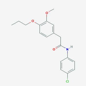 molecular formula C18H20ClNO3 B458866 N-(4-chlorophenyl)-2-(3-methoxy-4-propoxyphenyl)acetamide 