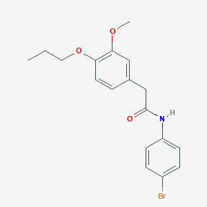 molecular formula C18H20BrNO3 B458874 N-(4-bromophenyl)-2-(3-methoxy-4-propoxyphenyl)acetamide 
