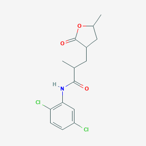 molecular formula C15H17Cl2NO3 B458888 N-(2,5-dichlorophenyl)-2-methyl-3-(5-methyl-2-oxotetrahydro-3-furanyl)propanamide 