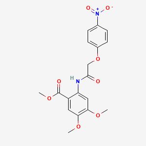 molecular formula C18H18N2O8 B4589529 methyl 4,5-dimethoxy-2-{[(4-nitrophenoxy)acetyl]amino}benzoate 