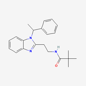 molecular formula C22H27N3O B4589542 2,2-dimethyl-N-{2-[1-(1-phenylethyl)-1H-benzimidazol-2-yl]ethyl}propanamide 