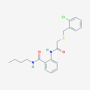 molecular formula C20H23ClN2O2S B4589574 N-butyl-2-({[(2-chlorobenzyl)thio]acetyl}amino)benzamide 