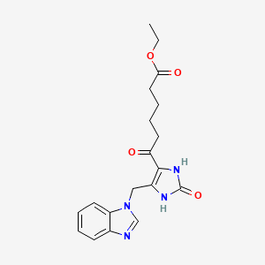 molecular formula C19H22N4O4 B4589600 ETHYL 6-{5-[(1H-1,3-BENZODIAZOL-1-YL)METHYL]-2-OXO-2,3-DIHYDRO-1H-IMIDAZOL-4-YL}-6-OXOHEXANOATE 