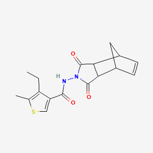 molecular formula C17H18N2O3S B4589624 N-(3,5-dioxo-4-azatricyclo[5.2.1.0~2,6~]dec-8-en-4-yl)-4-ethyl-5-methyl-3-thiophenecarboxamide 