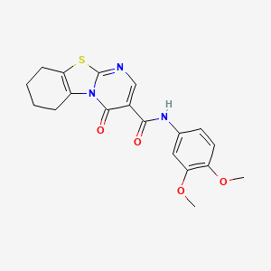 molecular formula C19H19N3O4S B4589649 N-(3,4-dimethoxyphenyl)-4-oxo-6,7,8,9-tetrahydro-4H-pyrimido[2,1-b][1,3]benzothiazole-3-carboxamide 