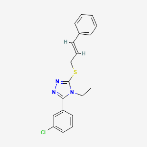 molecular formula C19H18ClN3S B4589696 3-(3-chlorophenyl)-4-ethyl-5-[(E)-3-phenylprop-2-enyl]sulfanyl-1,2,4-triazole 