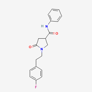 molecular formula C19H19FN2O2 B4589749 1-[2-(4-fluorophenyl)ethyl]-5-oxo-N-phenylpyrrolidine-3-carboxamide 