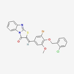 molecular formula C24H16BrClN2O3S B4589788 (2Z)-2-{3-bromo-4-[(2-chlorobenzyl)oxy]-5-methoxybenzylidene}[1,3]thiazolo[3,2-a]benzimidazol-3(2H)-one CAS No. 6228-10-0