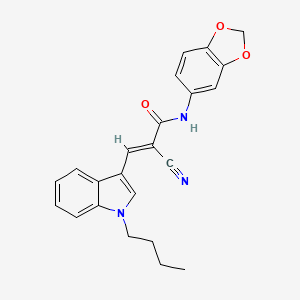 molecular formula C23H21N3O3 B4589827 N-1,3-benzodioxol-5-yl-3-(1-butyl-1H-indol-3-yl)-2-cyanoacrylamide 
