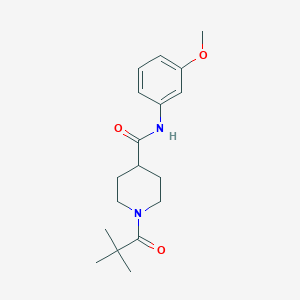 molecular formula C18H26N2O3 B4589857 1-(2,2-dimethylpropanoyl)-N-(3-methoxyphenyl)piperidine-4-carboxamide 