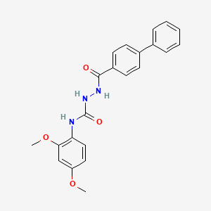 molecular formula C22H21N3O4 B4589877 2-(4-biphenylylcarbonyl)-N-(2,4-dimethoxyphenyl)hydrazinecarboxamide 