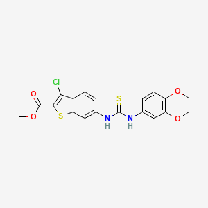 molecular formula C19H15ClN2O4S2 B4589889 methyl 3-chloro-6-{[(2,3-dihydro-1,4-benzodioxin-6-ylamino)carbonothioyl]amino}-1-benzothiophene-2-carboxylate 