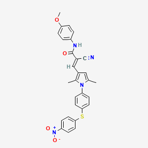 molecular formula C29H24N4O4S B4589900 (E)-2-cyano-3-[2,5-dimethyl-1-[4-(4-nitrophenyl)sulfanylphenyl]pyrrol-3-yl]-N-(4-methoxyphenyl)prop-2-enamide 