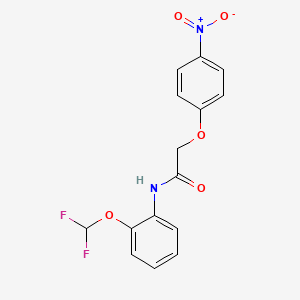molecular formula C15H12F2N2O5 B4589905 N-[2-(difluoromethoxy)phenyl]-2-(4-nitrophenoxy)acetamide 