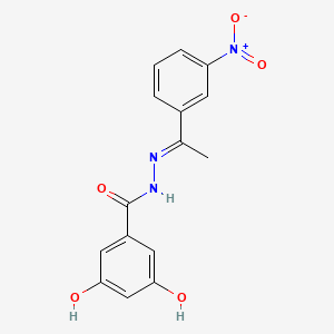 molecular formula C15H13N3O5 B4589982 3,5-dihydroxy-N'-[1-(3-nitrophenyl)ethylidene]benzohydrazide 