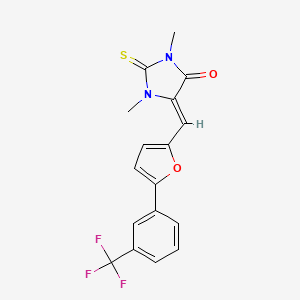 molecular formula C17H13F3N2O2S B4589994 1,3-dimethyl-2-thioxo-5-({5-[3-(trifluoromethyl)phenyl]-2-furyl}methylene)-4-imidazolidinone 